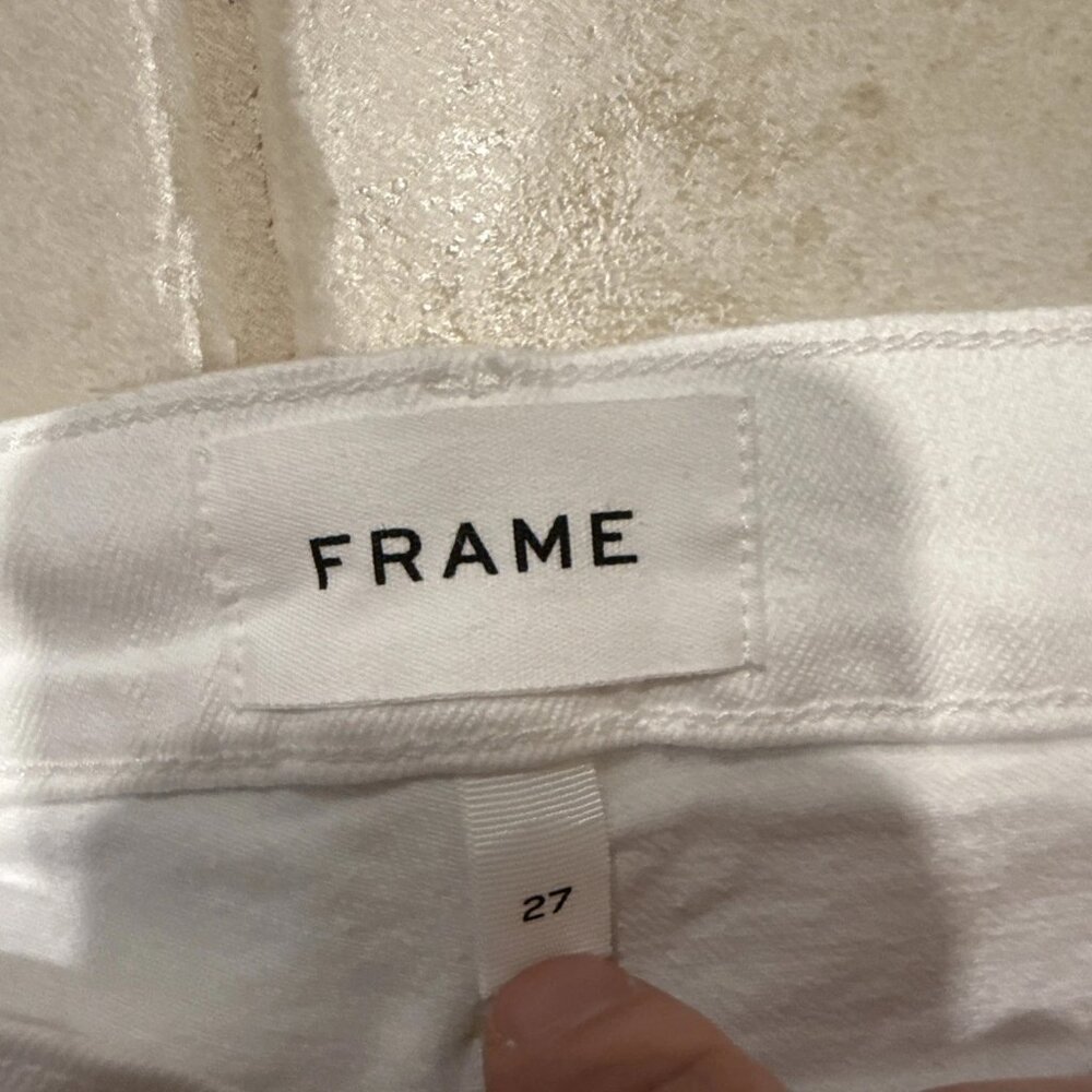 Frame Women’s 27 White La Garçon Jeans Mid-Rise Straight Fit - Picture 4 of 7